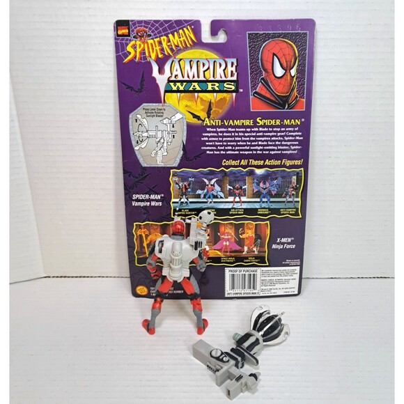 Spider-Man Vampire Wars Action Figure Anti-Vampire Spidey ToyBiz Complete & Card - Picture 3 of 6